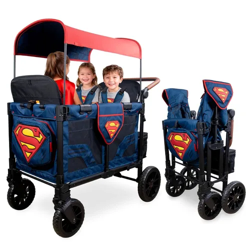 Vista 13 de WONDERFOLD W4 Luxe - Cochecito cuádruple con 4 asientos altos, cara a cara, con hebilla magnética, arneses de 5 puntos y toldo de protección UV Negro