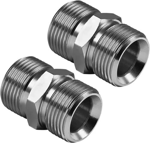 Vista 10 de YAMATIC Conector de manguera para lavadora a presión, acoplador macho doble M22-0.551 in de latón macizo, adaptador de extensión de manguera