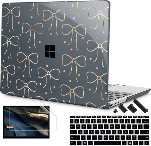 Vista 23 de Tuiklol Funda para laptop Microsoft Surface de 12.4 pulgadas Go 3/2/1 2023-2020, carcasa rígida de plástico con protector de pantalla y cubierta