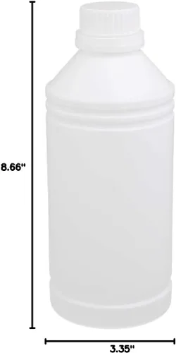 Vista 4 de IIVVERR Frasco de botella de almacenamiento de líquido de boca estrecha recargable de plástico de alta densidad de 34 oz