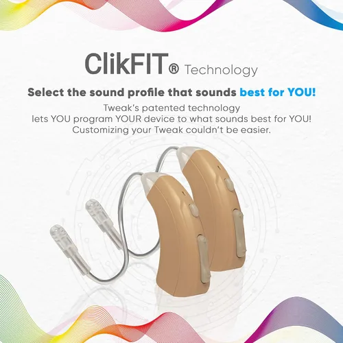 Vista 2 de Tweak Focus+T - Dispositivo de audífonos OTC con modos de escucha programados para control de volumen de sonido personal Con kit de accesorios