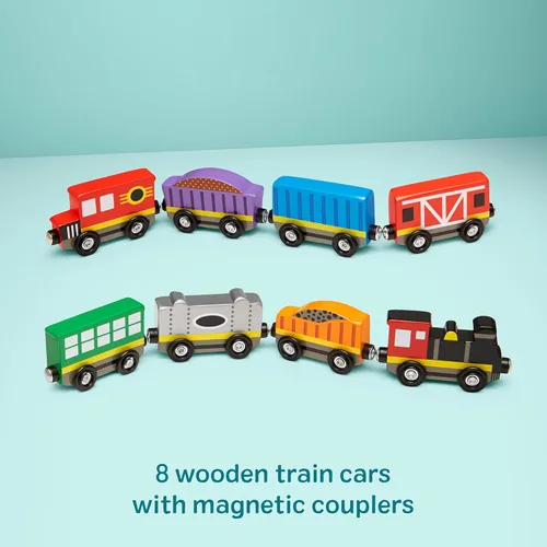 Vista 6 de Melissa & Doug – Tren de madera, vagones de tren