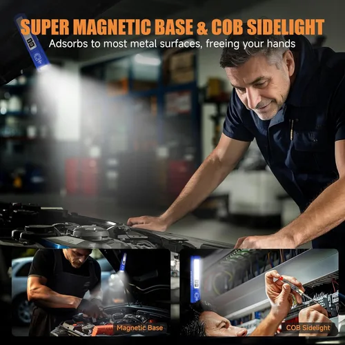 Vista 3 de Banral Linternas tácticas recargables de alto lúmenes - Linterna LED magnética USB C súper brillante, pequeña y potente, 8 modos, linterna