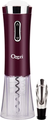 Ozeri Abrevino eléctrico Nouveaux II con cortador de aluminio, vertedor de vino y tapón
