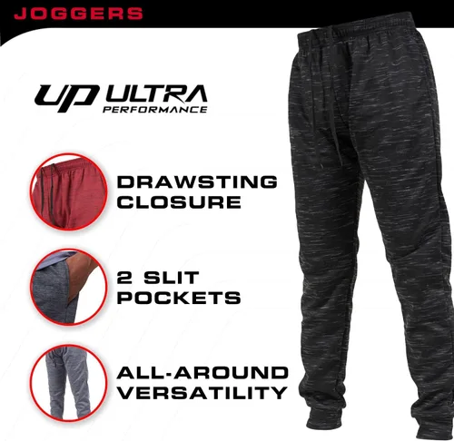 Vista 5 de Ultra Performance 3 Pack Mens Joggers Mens Athletic Sweatpants with Pockets for Men, Small - 3X