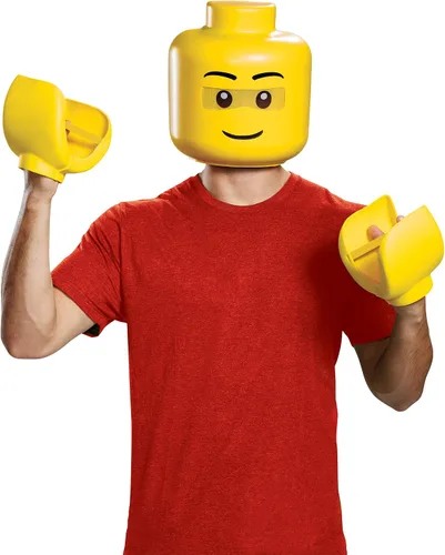Vista 2 de Kit de máscara y manos LEGO para adultos, Amarillo