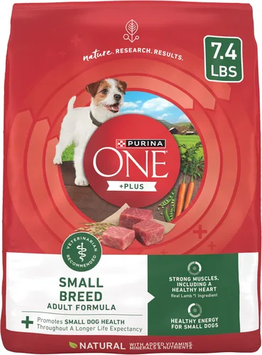 Vista 11 de Purina ONE Plus - Alimento seco para perros con fórmula de cordero y arroz de raza pequeña, bolsa de 3.8 libras