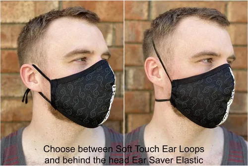 Vista 7 de Máscara protectora con dos capas con alambre de dos capas y diseño de borde duro – Protector de orejas detrás de la cabeza elástica – fabricado