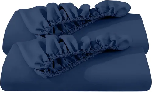 Vista 34 de Bare Home Paquete de 2 sábanas bajeras ajustadas tamaño individual - microfibra ultrasuave de alta calidad 1800, resistente a las arrugas, bolsillo