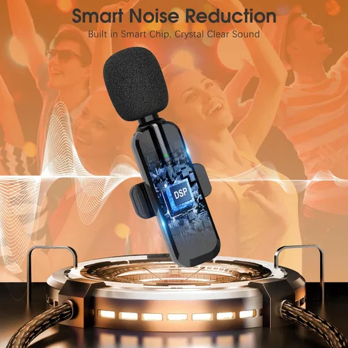 Vista 5 de MAYBESTA Mini micrófono inalámbrico para iPhone iPad - Micrófono de teléfono con solapa Bluetooth Lavalier para grabación de audio y video