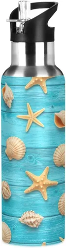 Insulated Water Bottle 20 Oz, BPA-Free Sports Water Bottle for Gym Outdoor Travel School, Seashells