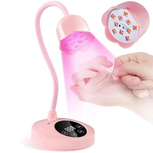 Vista 14 de Makartt Lámpara de uñas UV LED, cuello de ganso, luz UV para uñas de gel, lámpara USB de 39 W inalámbrica de curado flash con 4 veces y sensor
