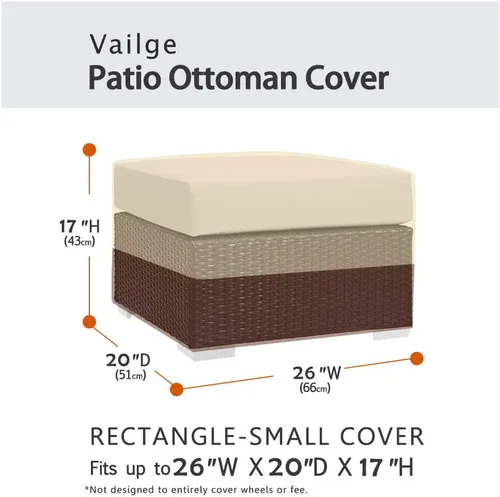 Vista 2 de Vailge - Funda de taburete para patio, impermeable, resistente, con asas acolchadas; ideal como cubierta para mesa auxiliar de patio, cubierta