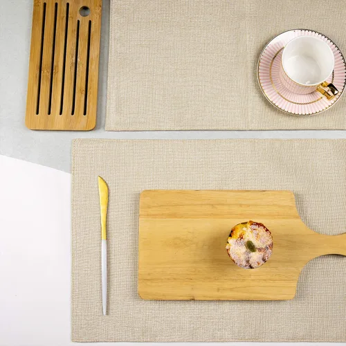 Vista 5 de Spring Garden Home Juego de 4 manteles individuales de lino para mesa de comedor, lavables, 13 x 19 pulgadas, lino claro