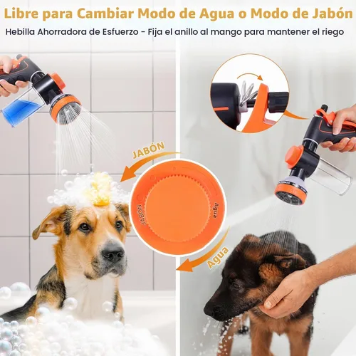 Vista 6 de Accesorio de manguera de lavado para perros con manguera de ducha de 6.6 Negro