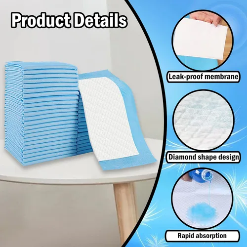Vista 3 de smilixin Paquete de 100 cambiadores desechables, cambiadores de incontinencia para bebés, almohadillas transpirables de alta absorción