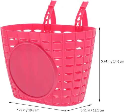 Vista 5 de Cesta de bicicleta para niños Manillar delantero de plástico Elevador de bicicleta para niños Accesorios de bicicleta (rosa) Tamaño S