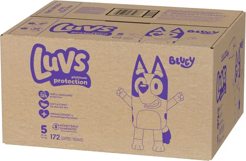Vista 12 de Luvs Pañales - Tamaño 5, 172 unidades, Bluey Platinum Protection Baby Diaper