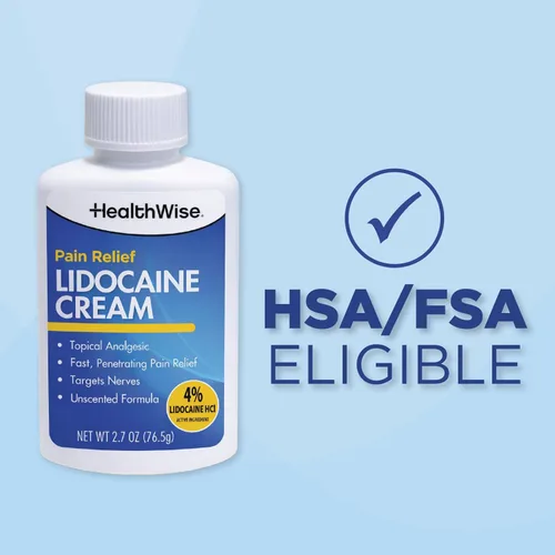 Vista 8 de HealthWise Crema de lidocaína máxima fuerza OTC adormece el dolor Alivio duradero No grasa 2.7 onzas Fórmula sin perfume Anestésico