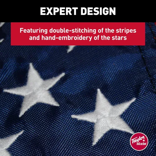 Vista 4 de Bandera de los Estados Unidos para barco bordada, de Taylor Made Products, con 50 estrellas