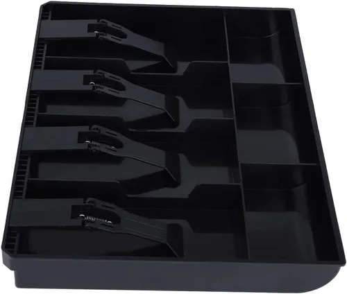 Vista 9 de Bandeja de inserción de cajón de caja registradora, bandeja de dinero en efectivo, 4 billetes, 3 monedas, compartimento para monedas, organizador