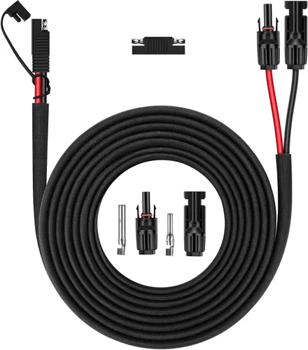 Vista 11 de iGreely Cable conector de panel solar de 2 pies, adaptador SAE de 10 AWG a macho y hembra, cable de extensión fotovoltaica para panel solar