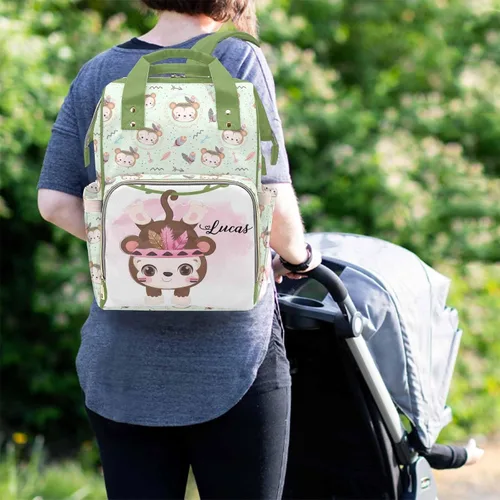 Vista 5 de M YESCUSTOM Bolsa de pañales personalizada con nombre para mamá, mujer, esposa, mochila personalizada, 0620-01, Mochilas Daypack