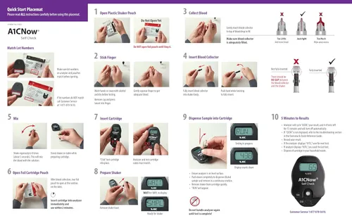 Vista 5 de A1CNow SelfCheck, prueba casera A1C, incluye analizador y 4 pruebas, muestra resultados en 5 minutos, para monitorear el control glucémico