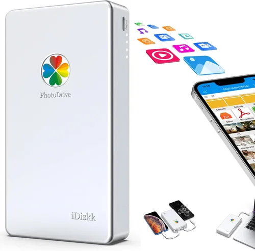 iDiskk App-le - Disco duro externo certificado de 1 TB para iPhone, iPad, teléfonos Android, MacBook, computadora para copias de seguridad