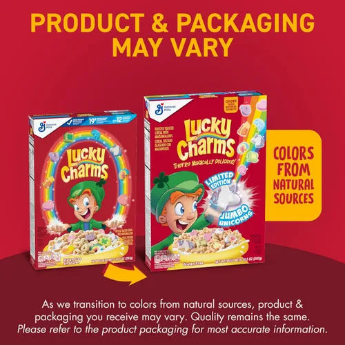 Vista 3 de Lucky Charms sin gluten con malvaviscos, cereales para el desayuno para niños, hechos con grano integral, 10.5 onzas