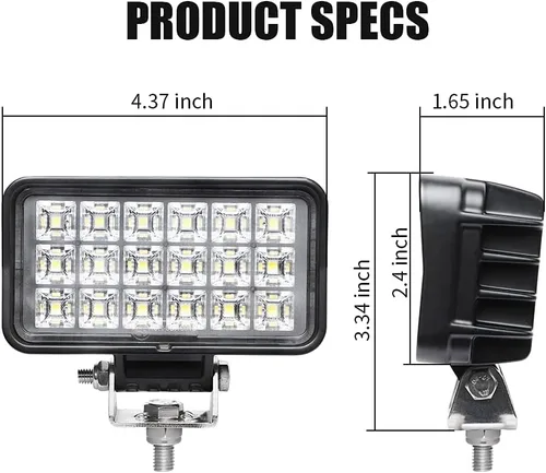 Vista 3 de EXZEIT Luces de respaldo de 36 W, luz de inundación de 150°, 4.4 pulgadas, compatible con camión, tractor, carrito de golf, UTV ATV, 12/24V