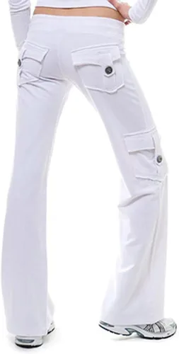 Vista 2 de Women's Flare Yoga Pants Bootcut with Pockets Workout Crossover High-Waisted Wide Leg Tummy Control Soft Pants
