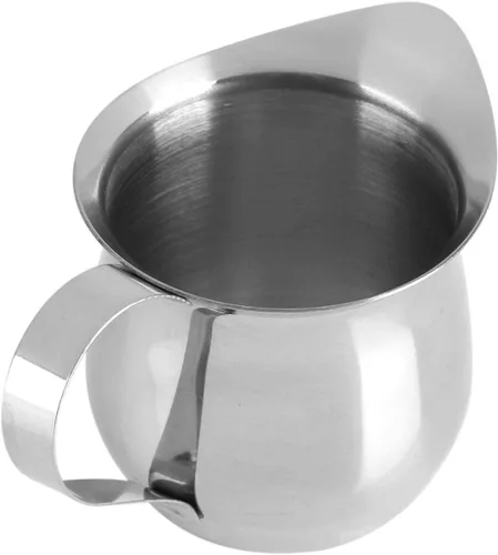 Vista 8 de Jarra de espuma de leche de café de 3 oz/8 onzas (90/8.1 fl oz) de acero inoxidable para café expreso al vapor, herramienta para arte, cocina