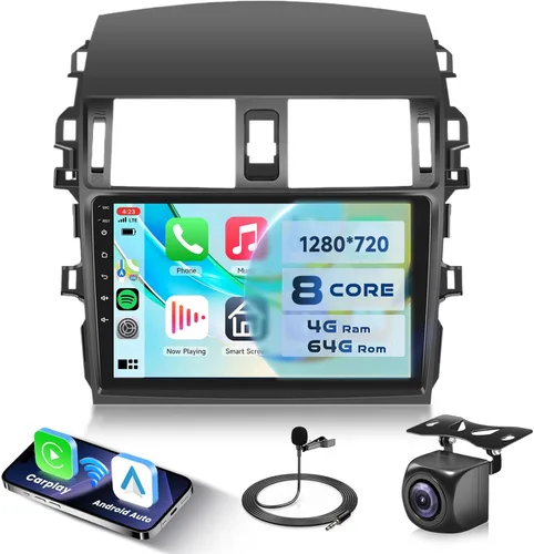 Vista 8 de Radio de coche 2G+64G para Toyota Corolla 2009-2013, estéreo de coche Android inalámbrico Carplay, Rimoody pantalla táctil de 9 pulgadas