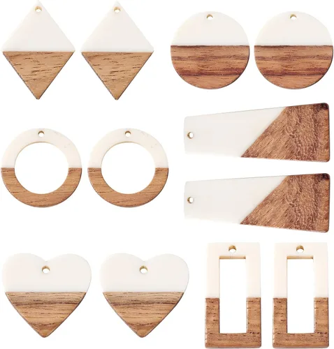 Vista 41 de Colgante de madera de resina, Resina, No es una piedra preciosa