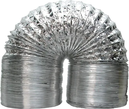 Active Air ACDC825 ACDF12 Conducto de aire de 25 pies sin aislamiento, 8 pulgadas, 8 pulgadas, plateado