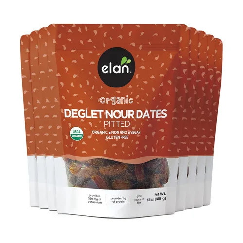 Vista 10 de Elan Dátiles orgánicos sin hueso, 184 g, frutas secas naturalmente dulces, sin hueso, sin azúcar añadida, sin sulfitos, no transgénico, vegano, sin