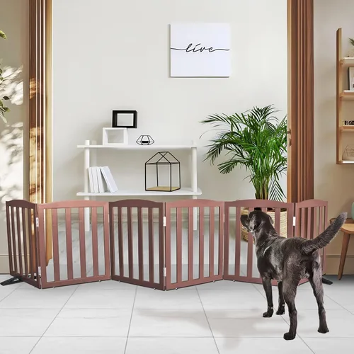 Vista 14 de Puerta Independiente para Perros para Interiores, Puerta para Perros Plegable, Puertas para Mascotas para Entradas, Escaleras o Pasillos, Puerta