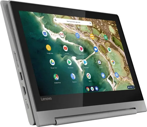 Vista 7 de Lenovo Flex 3 Chromebook convertible 2 en 1, pantalla táctil HD de 11.6 pulgadas, CPU MediaTek MT8173C, 4 GB de RAM, 32 GB eMMC, gráficos PowerVR
