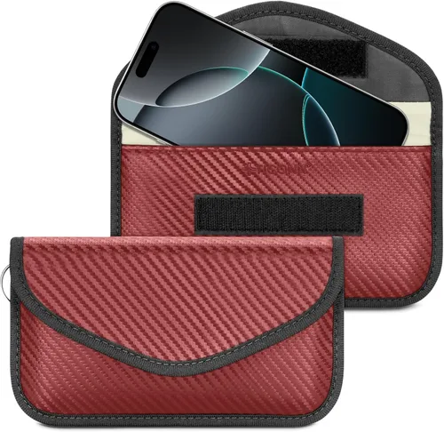 Vista 23 de TICONN Faraday - Bolsa para llavero, protector de jaula Faraday de 3.5 x 5.0 pulgadas, bloqueo de señal RFID para automóvil, bolsa antirrobo