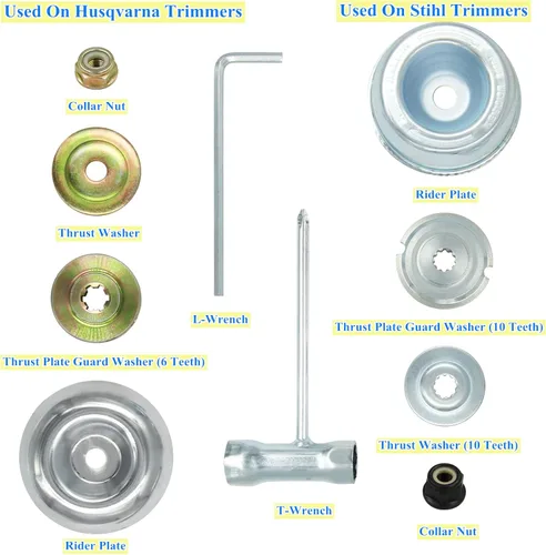 Vista 6 de Cepillo de alambre de acero de 8 pulgadas para recortar malezas para la mayoría de recortadoras de cuerdas de eje recto, cortador de brochas
