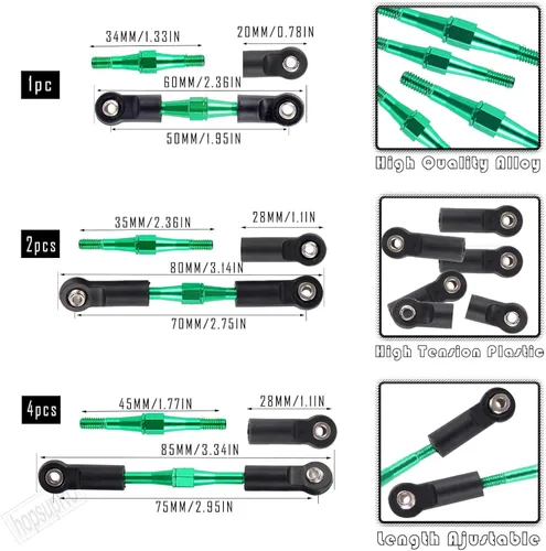 Vista 4 de Big Bore RC Shocks - Piezas de mejora para 1/10 Rustler/Stampede 2WD, Brazo A de Aluminio y Bloque de Caster y Bloques de Dirección y Portadores