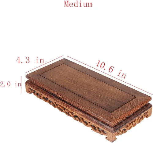 Vista 2 de GOLDY&WENDY Base de madera rectangular florero planta pecera escultura soporte de exhibición artesanía casera pedestal