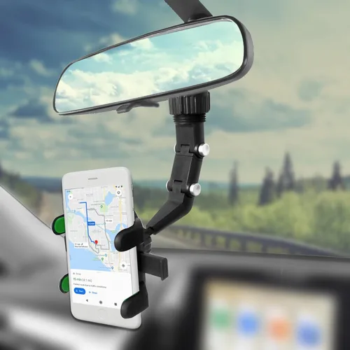 Soporte multifuncional giratorio y retráctil para teléfono de coche, compatible con todos los teléfonos inteligentes, se adapta a espejos