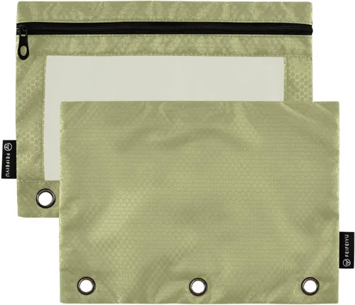 Vista 18 de Estuche negro de 3 anillas para lápices, paquete de 2 unidades, impermeable, de plástico transparente, con cremallera, organizador de documentos