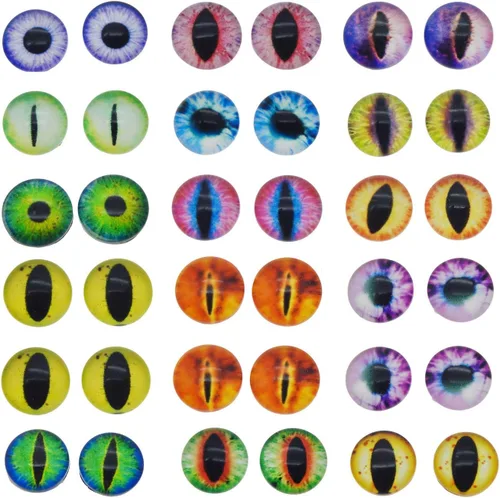 Vista 8 de juliewang Wholesale en bulk Assorted Ojo de dragón Cubiertos Cabochons de vidrio redondas para hacer Muñeca y la joyería Configuración
