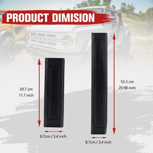 Vista 8 de HAKA TOUGH Protector de umbral de puerta de automóvil para Ford Bronco de 4 puertas 2021 2022 2023 2024 2025, protección contra arañazos, 4