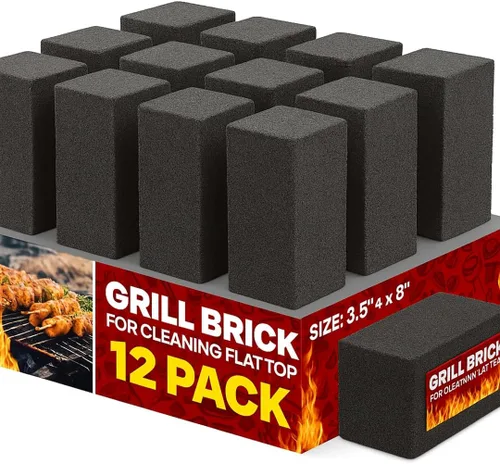 Vista 10 de Ladrillo de limpieza de parrilla resistente, 1 paquete. Herramienta de piedra pómez de grado comercial limpia y desinfecta parrillas o parrillas