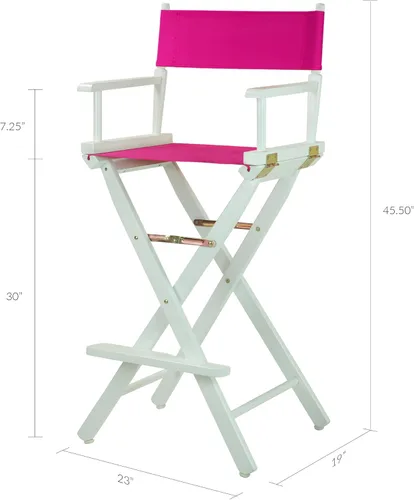 Vista 407 de Casual Home - Silla de director de 24.0 in, marco negro, con lona azul marino, altura de mostrador