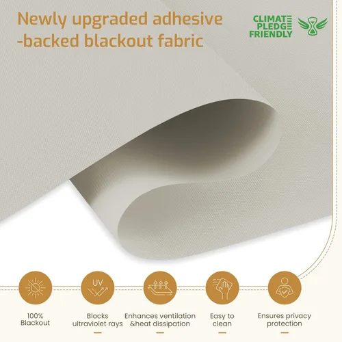 Vista 6 de Grandekor Persianas motorizadas con control remoto, persianas enrollables opacas eléctricas, persianas inteligentes sin cables para dormitorio, sala